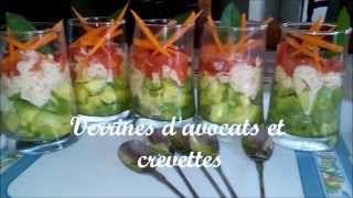 Recette facile n°2 Verrines à lavocat et aux crevettes [upl. by Jerrold]