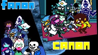 Fanon vs Canon DELTARUNE [upl. by Eesdnyl486]