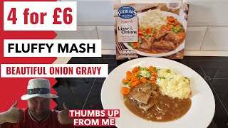 Kershaws Liver and Onions  Food Review  Cracking Value  Budget Food  Ready Meal  Frozen Food [upl. by Sherar]