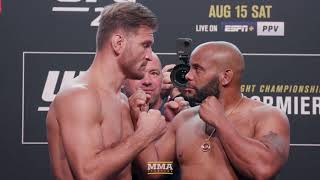 UFC 252 Stipe Miocic vs Daniel Cormier 3 WeighIn Staredown  MMA Fighting [upl. by Ettenhoj769]