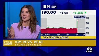 IBM shares jump on revenue and earnings beat [upl. by Enalb]