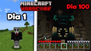 MATAMOS AL WARDEN SOLO CON AZADAS EN 100 DÍAS DE MINECRAFT HARDCORE [upl. by Ernesto]