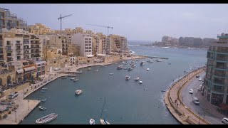 Aerial Views of Spinola Bay Malta [upl. by Anileda569]