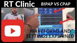 RT Clinic Bipap vs CPAP  Explanation of Setting and Waveforms [upl. by Laehcym]