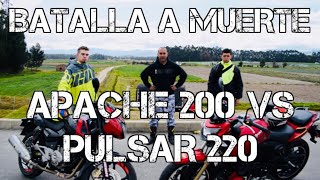 BATALLA A MUERTE APACHE 200 VS PULSAR 220 FULLGASS [upl. by Notanhoj]