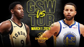 Golden State Warriors vs Toronto Raptors Full Game Highlights  March 1 2024  FreeDawkins [upl. by Heshum]