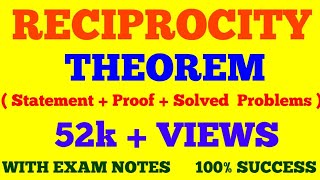 RECIPROCITY THEOREM  STATEMENT AND PROOF OF RECIPROCITY THEOREM  BASIC ELECTRONICS  WITH NOTES [upl. by Ryon]