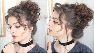 Giant Messy Curly Bun  Tutorial [upl. by Esten]