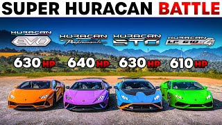 FH5  Huracan STO VS Huracan Performante VS Huracan EVO VS Huracan  Ultimate Huracan Battle [upl. by Ebba]