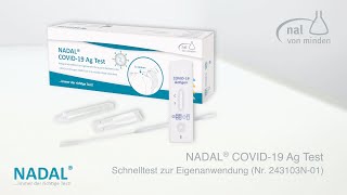 NADAL® COVID19 Ag Test  Antigen Schnelltest  Selbsttest ArtNr 243117N01 [upl. by Nyla]