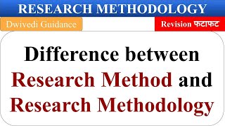 difference between research method and research methodology research methodology research method [upl. by Washko864]