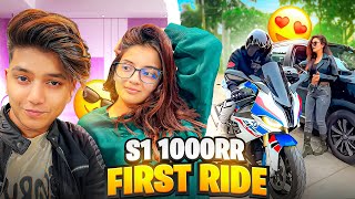 OUR FIRST S1000rr BIKE RIDE 🏍️ ARYANSHI SHARMA  tusharsworld1 [upl. by Rolyat]