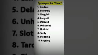 synonyms for slow englishlanguagetest education [upl. by Bron259]