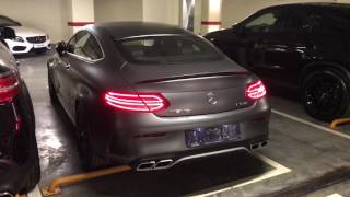 AMG C63S C205 Performance exhaust cold start [upl. by Ecadnak]