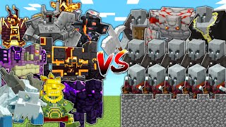 CATACLYSM amp MOWZIES MOBS BOSSES vs PILLAGER CASTLE  Minecraft Mob Battle [upl. by Carolan533]