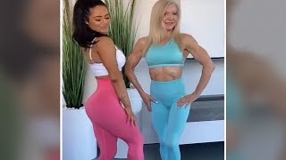 Lesley Maxwell and granddaughter are fit and fabulous in matching fitness gear Video [upl. by Oirrad401]