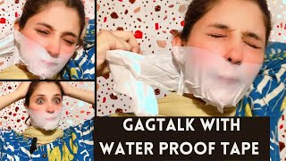 Gagtalk with white water proof Tape 😷🤔😱😱😱aqsaadil viralvideo challenge gag whitetape tape [upl. by Dowd457]