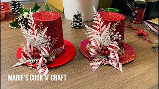 DIY Snowwoman Hat Christmas DecorationCraftingRecycled Christmas Decoration [upl. by Arola]