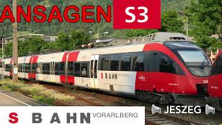 SBahn Vorarlberg Ansagen S3 BregenzSt Margrethen Chris Lohner ÖBB [upl. by Zane]