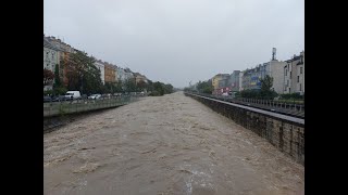 Wienfluss Hochwasser in Wien 15 09 2024  Vienna river flood in Vienna 15 09 2024 [upl. by Silvain]