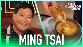 How To Make Iron Chef Ming Tsais Chorizo Bings With Queso Recipe [upl. by Eceinej457]