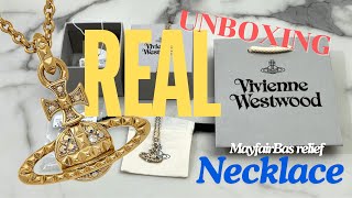 Unboxing Authentic Vivienne Westwood Mayfair Bas Relief Necklace [upl. by Anirual]