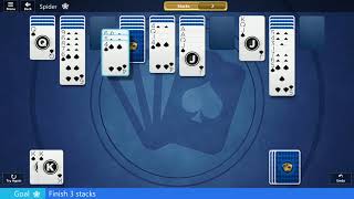 ᐈ SPIDER SOLITAIRE  4 Apr 2019  finish 3 stacks Microsoft Solitaire Collection [upl. by Enelrad]