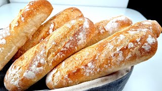 No Knead Mini Baguettes  Easy Baguette Recipe [upl. by Solomon]