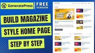 GeneratePress Theme Homepage Customization  Magazine Layout [upl. by Aihsas903]