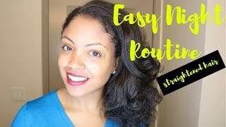 Quick Night Time Routine on Stretched Natural Hair using Foam Rollers [upl. by Veator]