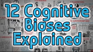 12 Cognitive Biases Explained  How to Think Better and More Logically Removing Bias [upl. by Yelyak822]