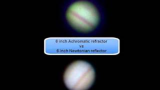 Achromatic refractor vs Newtonian reflector  Jupiter [upl. by Namlas]