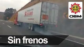 Graban a tráiler sin frenos en la MéxicoPuebla Policía federal lo escolta  OEM [upl. by Ettenna]