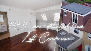 Loft Conversion UK Hip to Gable 1930s semidetached house loft conversion Loft conversion 1bedroom [upl. by Liagiba]