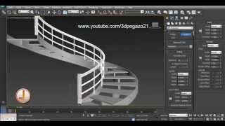 Escalera Helicoidal en 3Ds Max [upl. by Suidaht]