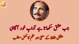 Allama Iqbal  Jab Ishq Sikhata Hai Adabay Khud Aagahee  Meanings of Difficult Words and Tashreeh [upl. by Arst]