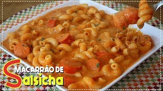 MACARRÃO COM SALSICHA SUPER CREMOSO E FÁCIL [upl. by Tatiania]