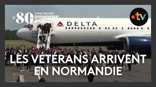 80ᵉ anniversaire du Débarquement  les vétérans américains arrivent en Normandie [upl. by Niveb]