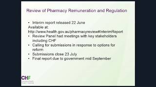 Webinar  Private Health Insurance and Pharmacy Remuneration amp Regulation [upl. by Rabbi613]