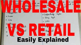 Wholesale vs RetailDifference between wholesale and retailWholesale and retail difference [upl. by Onafets788]