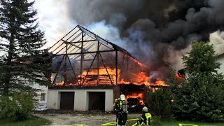 Siegsdorf  Bauernhof in Vollbrand 24082014 [upl. by Chaffee778]