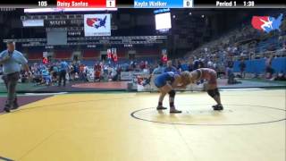 Fargo 2012 105 Round 3 Daisy Santos Florida vs Kayla Walker California [upl. by Aremahs418]