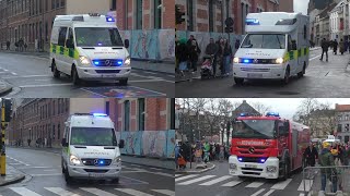 Oilsjt Carnaval Brandweer Aalst  Rode kruis  politie met spoed naar verschillende meldingen [upl. by Gladys]