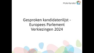 Gesproken kandidatenlijst Europees Parlement Verkiezingen 2024 [upl. by Adniled]