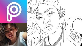 Tracing and drawing photos with the Picsart Drawing tool Zendaya saveyourinternet [upl. by Pendergast325]