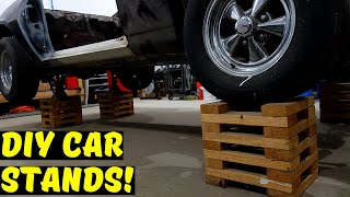 DIY Wooden Car Stands Wheel Cribs [upl. by Atsugua338]