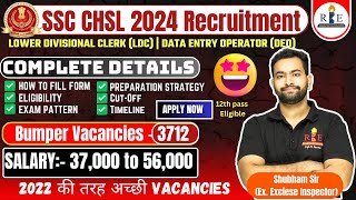 SSC CHSL 2024 Notification out for LDC amp DEO  3712 Vacancies🤩 Big opportunity Complete details [upl. by Aivan]