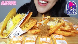 ASMR TACO BELL SPICY BEEF GRILLED CHEESE NACHO FRIES amp DOUBLE DECKER TACO [upl. by Nicolis721]