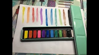 ACTION AQUARELL Malset 12 Farben  Test  Watercolor Paint Set  12 Colours [upl. by Badger214]