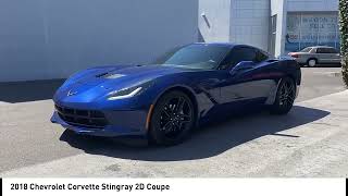 2018 Chevrolet Corvette Admiral Blue Metallic Jet Black wNapa Perforated Leather Seating Surfac ma [upl. by Erdnassac941]